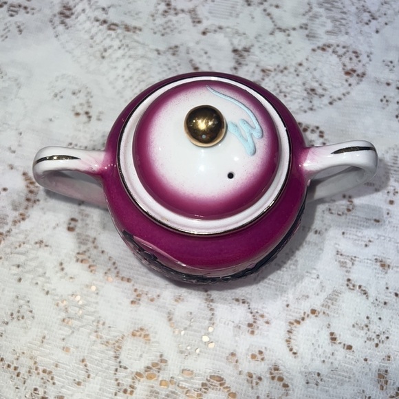 14 Piece Set Pink Black White Handpainted Moriage Dragonware Tea Espresso Set - Picture 4 of 14